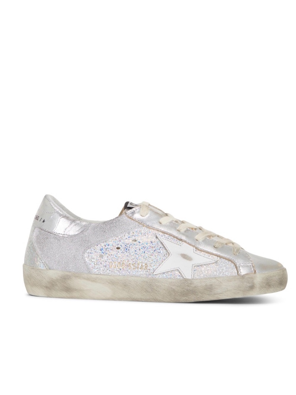 Silver Glitter Golden Goose Superstar Sneaker